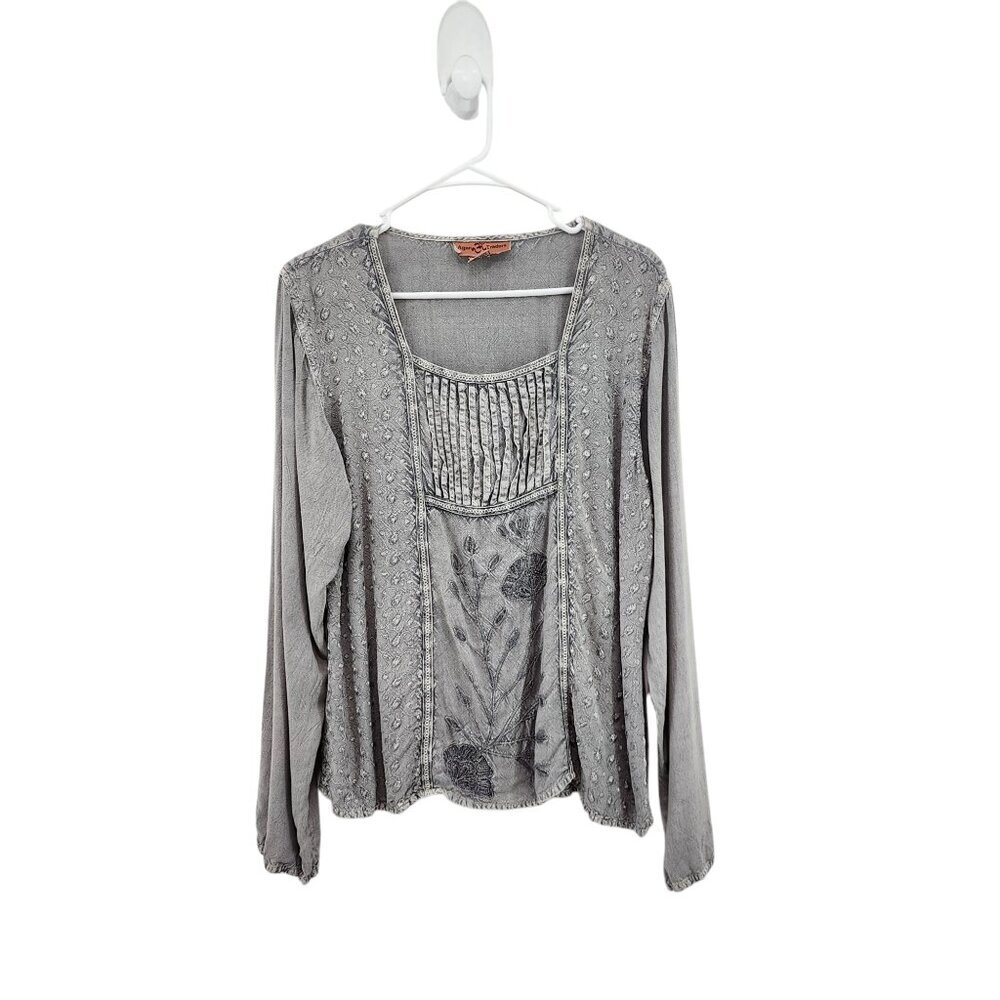 Agan Traders Women's Renaissance Embroidered Top Bohemian Festival- L